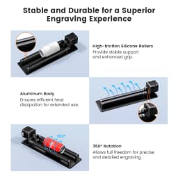 AlgoLaser Laser Rotary Roller Chuck Laser Engraver Module Y-axis Rotary Roller 360° Rotating for ORTUR AlgoLaser Laser Engraver