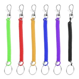 Retractable Spiral Clip On Ring Stretchy Elastic Coil Spring Keyring Key Chain