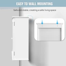 BRIEFNESS White Bathroom Wall Cabinet Storage Cabinets Doors Adjustable Shelves MDF Modern Toilet Cupboard Storage Unit Adjustab