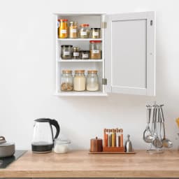 BRIEFNESS White Bathroom Wall Cabinet Storage Cabinets Doors Adjustable Shelves MDF Modern Toilet Cupboard Storage Unit Adjustab
