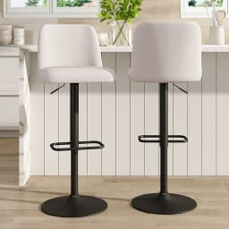 2 sets of bar stools with backrests that can be rotated 360°, Home High Foot Stool for Breakfast Bar Counter Kitchen