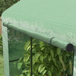 Walk-In Greenhouse with Mesh Windows and Roll-Up Door, 200 X 140 X 200cm