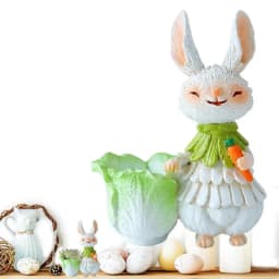 Easter Bunny Figurines Resin Bunny Statue Succulent Pots Garden Decor Yard Art Collectible Figurines Lawn Ornaments Easter