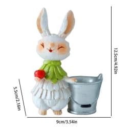 Easter Bunny Figurines Resin Bunny Statue Succulent Pots Garden Decor Yard Art Collectible Figurines Lawn Ornaments Easter