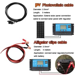 Solar Panel Complete Kit, 50W 100W 12V/24V Monocrystalline PV Battery Charger for Car Boat House Balcony RV Camper Off Grid