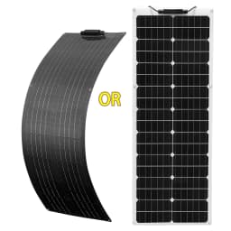 Solar Panel Complete Kit, 50W 100W 12V/24V Monocrystalline PV Battery Charger for Car Boat House Balcony RV Camper Off Grid