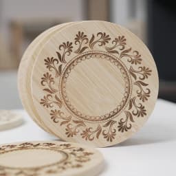10pcs Round Bamboo Wine Glass Topper Red Wine Splashing Coasters Wine Glass Charcuterie Board Topper Dual-Use Bamboo-Coasters