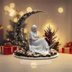 Eid Decorations for Table Desktop Decoration Moon Eid Table Sign Ornament for Party Tabletop Home Art Craft Decoration