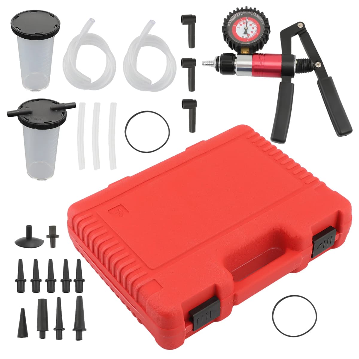 Hand Held Vacuum Pressure Pump Tester Brake Fluid Bleeder Bleeding Kit