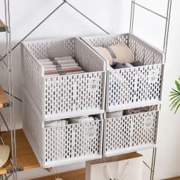 Voltsify Plastic Stackable Clothes Storage Basket Drawer Organizer