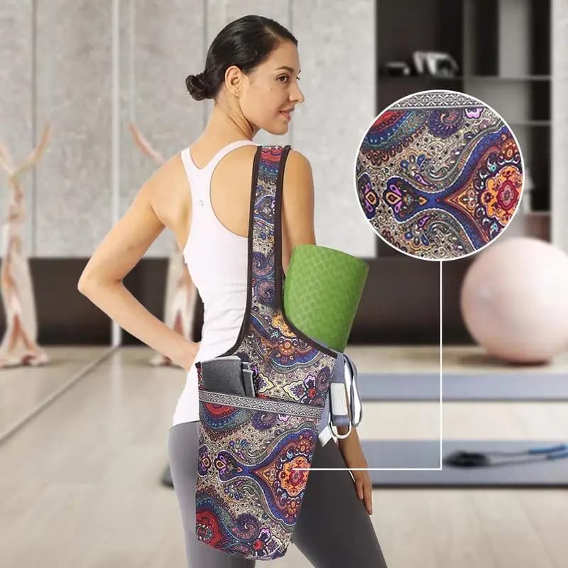 Yoga Mat Bag Long Tote Large Size Pocket Yoga Mat Carrier Bohemian Fashion Sport Accessories Organizer Fit Most Size Pads