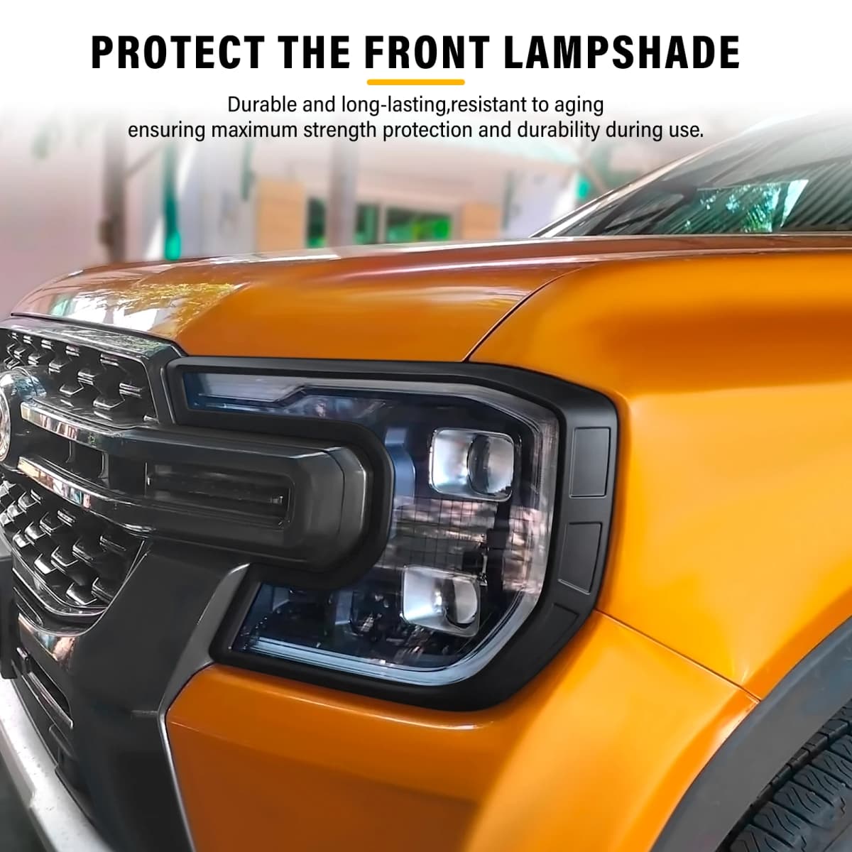 Head Lights Cover For Ford Ranger T9 2023 2024 WILDTRAK SPORT ABS Matte Black Car Body Kits Next Gen Car Exterior Accessories