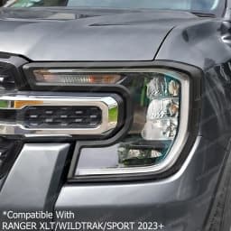 Head Lights Cover For Ford Ranger T9 2023 2024 WILDTRAK SPORT ABS Matte Black Car Body Kits Next Gen Car Exterior Accessories