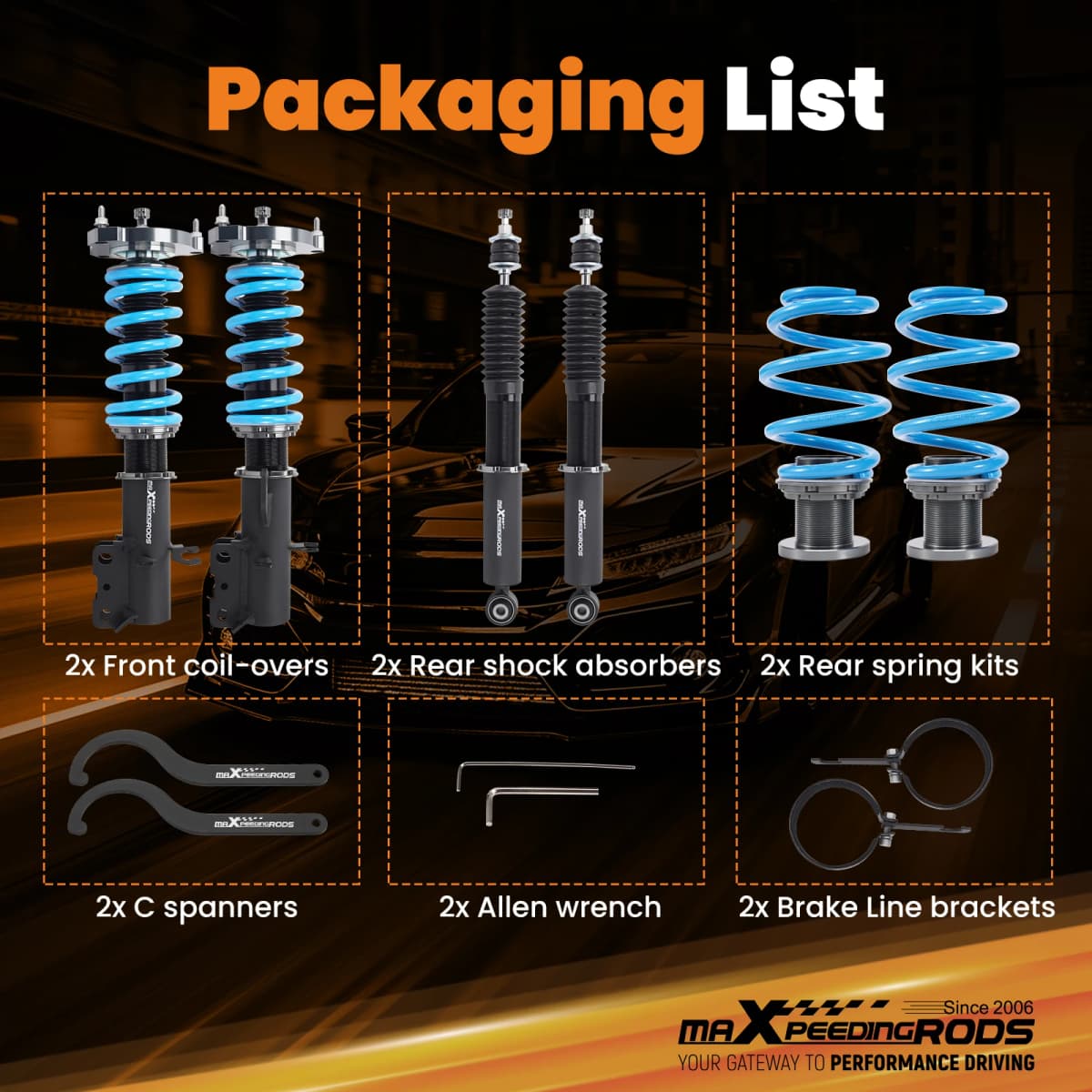 Shock Absorber Coilover Spring kit For NISSAN JUKE 11-17, 24 Level Adjustable Damper