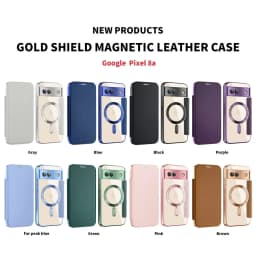 Luxury Leather Wallet Card Clip Magnetic Clear Phone Case for Google Pixel 9 Pro XL 8A 7A Plating Wireless Charging Flip Cover