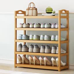 5 Tier Bamboo Shoe Rack Storage Storage Bamboo Shelving Unit Stand Organiser UK