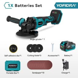 Yofidra 125mm M14 Brushless Angle Grinder 3 Gears Cordless Grinding Machine Cutting Woodworking Tool For Makita Battery Pin