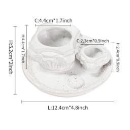 4 In 1 Ceramic Incense Burner Holder Santo Holder Multifunction Candle Santo Burner for Burning Ceramic Ash Catcher Tray
