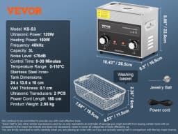 SucceBuy 2/3/6/10/15/30L Ultrasonic Cleaner with Heater Timer for Lab Tools Metal Parts Carburetor Brass Auto Parts Engine Parts