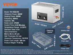 SucceBuy 2/3/6/10/15/30L Ultrasonic Cleaner with Heater Timer for Lab Tools Metal Parts Carburetor Brass Auto Parts Engine Parts