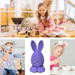 Lighted Rabbit Decor Bunny Figure Easter Statue with Light Creative Animal Figures with Ears Big Feet and Tail Spring Holiday