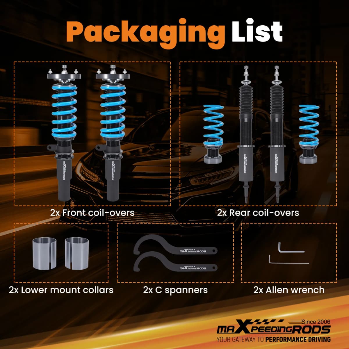Coilover for BMW 3 E90 2004-2011 24 Levels Damper Adjustable Coilovers Suspension Kit