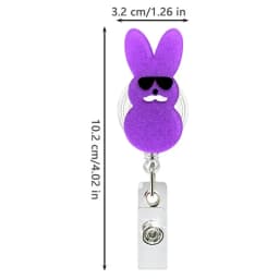 Rabbit Badge Holder Acrylic Glitte Retractable Easter Clip Badge Reel Card Holder For Doctors Nurses Students Teachers