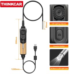 THINKCAR TES102 Endoscope Video Scope USB Video Camera, Inspection Camera for THINKSCAN 689BT MUCAR 892BT, VO7S/VO8