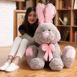 【Lifeideas】Kawaii Rabbit Plush Toy Giant Lovely Cartoon Big Ear Bunny Soft Stuffed Animal Pillow Kids Birthday Gifts
