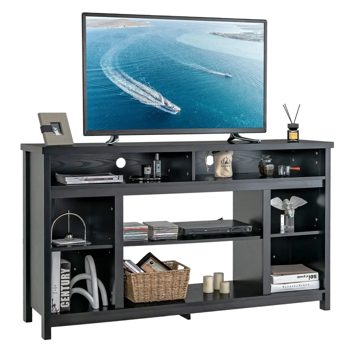 GOFLAME 58" TV Stand for TVs up to 65” Media Console Table w/Adjustable Shelf