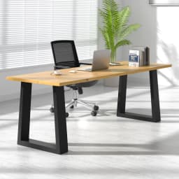 Voltsify Set of 2 Trapezoidal Table Legs DIY Steel Furniture Legs, 20 X 29.5cm
