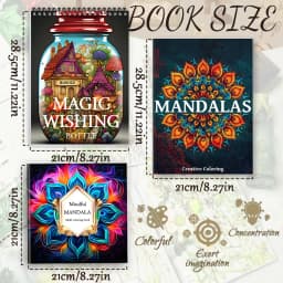 9pcs new Mandala, female figures, magic series of the theme of the coloring book, with riding nails and YO ring two design style