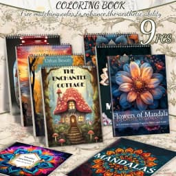 9pcs new Mandala, female figures, magic series of the theme of the coloring book, with riding nails and YO ring two design style