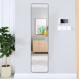 Arched metal length floor mirror bedroom living room Dressing Cream Girls Mirror Modern Simple Full Body Frame Mirror