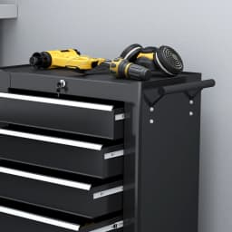 HOMCOM 5-Drawer Tool Chest Steel Lockable Tool Storage Cabinet w/ Wheels Black