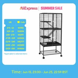 PawHut Ferret Cage 136cm Rolling Small Animal Cage w/ 3 Doors, Storage Shelf