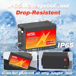 MOSEWORTH 12V 300Ah LiFePO4 Battery Pack with 200A BMS Lithium Iron Phosphate Batteries 8000+ Cycles For Solar RV Campers