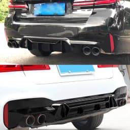 For BMW G30 F90 M5 with M Sport Bumper M5 Style 2017-on Gloss Black Rear Bumper Diffuser Lip Protector Guard 530i 520i 540i