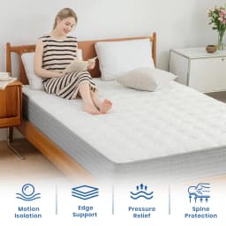 Good Nite 8" Luxury Hybrid Mattress - Small Double 4FT with Cooling Gel Foam & Pocket Springs, Euro-Top Design