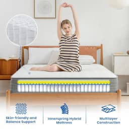 Good Nite 8" Luxury Hybrid Mattress - Small Double 4FT with Cooling Gel Foam & Pocket Springs, Euro-Top Design