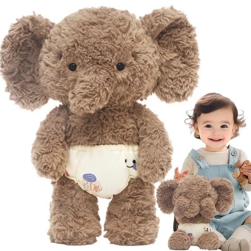 Elephant Plush 13.7 Inches Soft Doll Toys Huggable Plush Dolls For Boys Girls Room Decoration Character Collection
