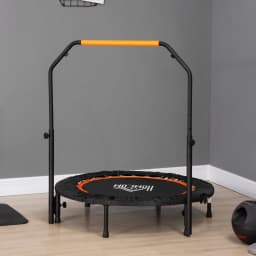 HOMCOM 40" Foldable Mini Fitness Trampoline w/ Foam Handle, Orange