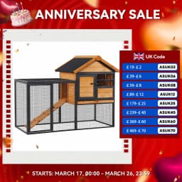 PawHut Wood-metal Rabbit Hutch Elevated Pet House Outdoor 122 x 63 x 92cm