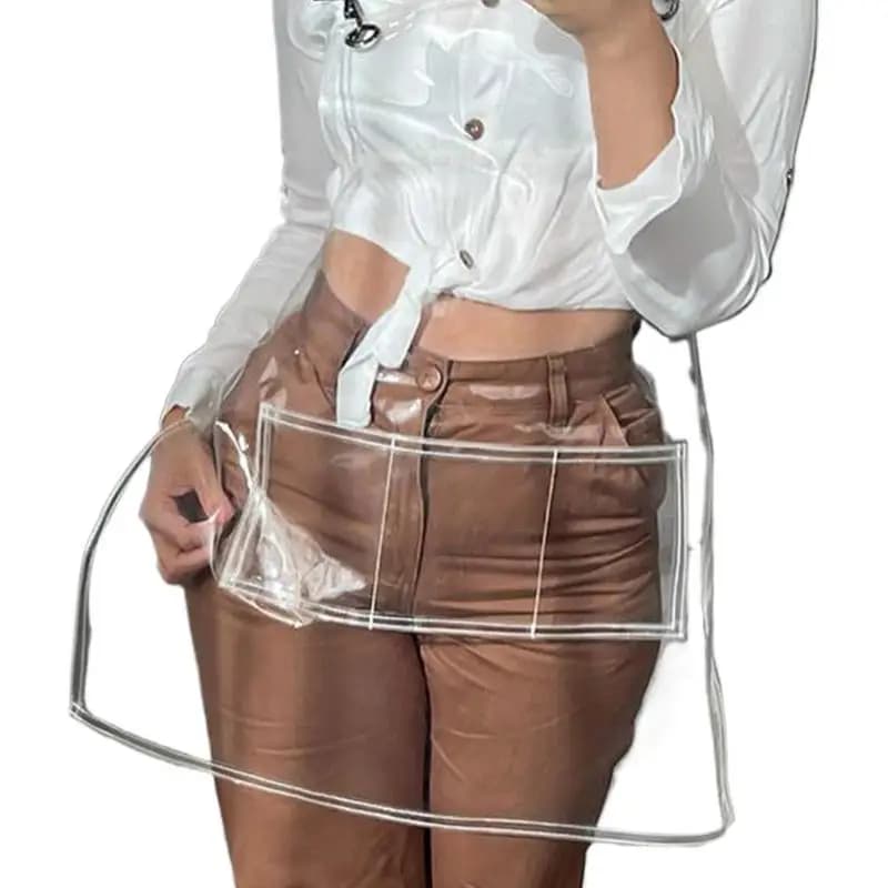 Women TPU Transparent Apron For Barber Chef Kitchen Baking Painting Oil-proof Clear Aprons With Pocket Waterproof