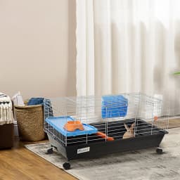 PawHut 89cm Small Animal Cage for Rabbit Ferret Guinea Pig w/ Food Dish