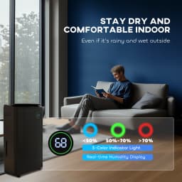 HOMCOM 16L/Day Quiet Air Dehumidifier with Purifier, UVC, Ioniser, Timer