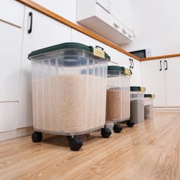 Voltsify Large Capacity Transparent Kitchen Organizer with Flip-Top Lid, Wide-Mouth Design for Rice, Flour, Grains & Dry Goods