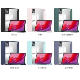 Tablet Case for Lenovo Xiaoxin Pad 2024 Tab M11 11 Inch Trifold Pencil Holder Acrylic Back Flip Stand Kickstand Shockproof Cover