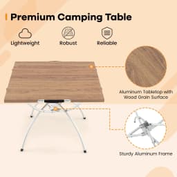 GOFLAME Extendable Aluminum Camping Table 2PCS Foldable Picnic Table Beach Table