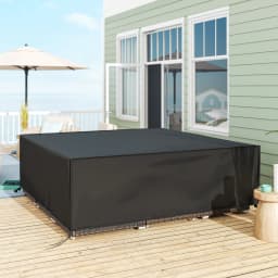 Outsunny Large Patio Garden Furniture Set Cover 600D Oxford Square Waterproof, 230 X 230 X 70 Cm, Black